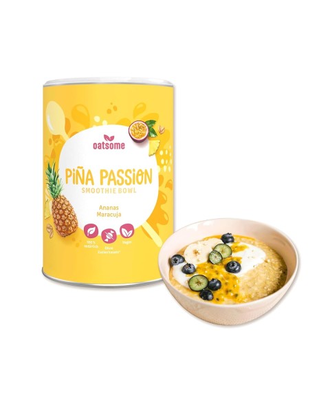 OATSOME® Pina Passion | Smoothie Bowl Mit Ananas & Maracuja | 100% Natürlich, Vegan & Ohne Zuckerzusatz + Zusatzstoffe | Einfache Zubereitung | Frühstück & Snack | Superfoods | Limited Edition | 400g