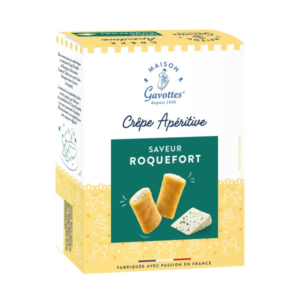 Maison Gavottes - kleine gefüllte Crêpes mit Roquefort Käsefüllung - Millcrepes - 110g