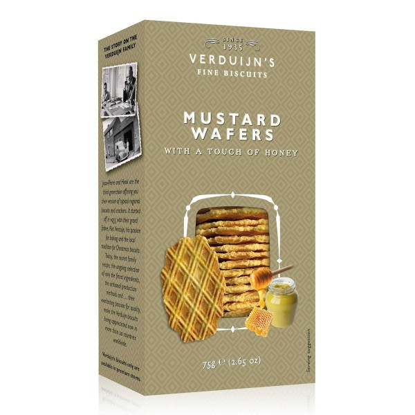 VERDUIJN'S - Waffeln mit Honig und Senf aus der Niederlande - Holländische Waffeln 75 g